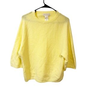 Bianco & Blu Italy Women's Large Wool & Alpaca‎ Blend Sweater Butter Yellow